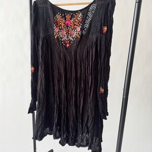 Free people Mohave Embroidered Black dress small